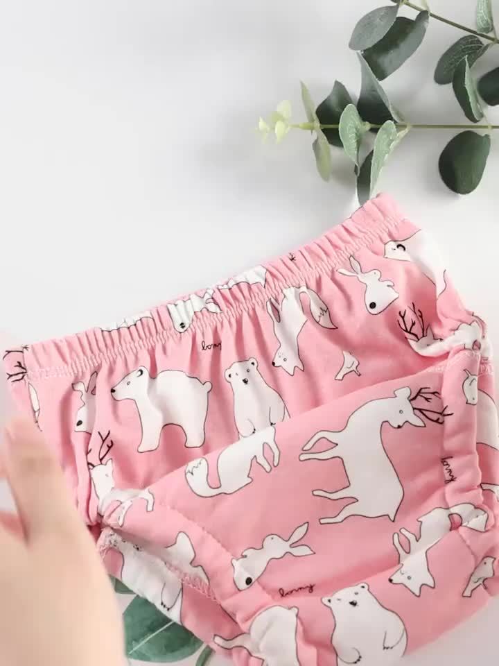 Animal Print Potty Training Underwear 6-Pack, Reusable Cotton Toddler Learning Pants with Absorbent Crotch and Pull-On Elastic Waist for Boys and Girls
