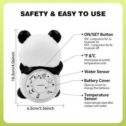 Floating Baby Bath Water Thermometer in Classic Panda Design, Infant Bathtub Temperature Checker for Supervised Bath Time and Nursery Bath Essentials