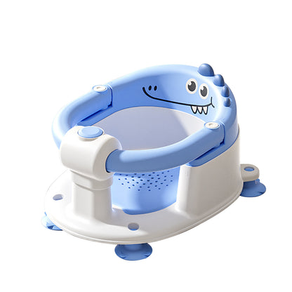 Dinosaur Infant Bath Chair with Soft Cushion and Suction Cups, Non-Slip Baby Bath Seat for Independently Sitting Babies 6 Months and Up with Adult Supervision