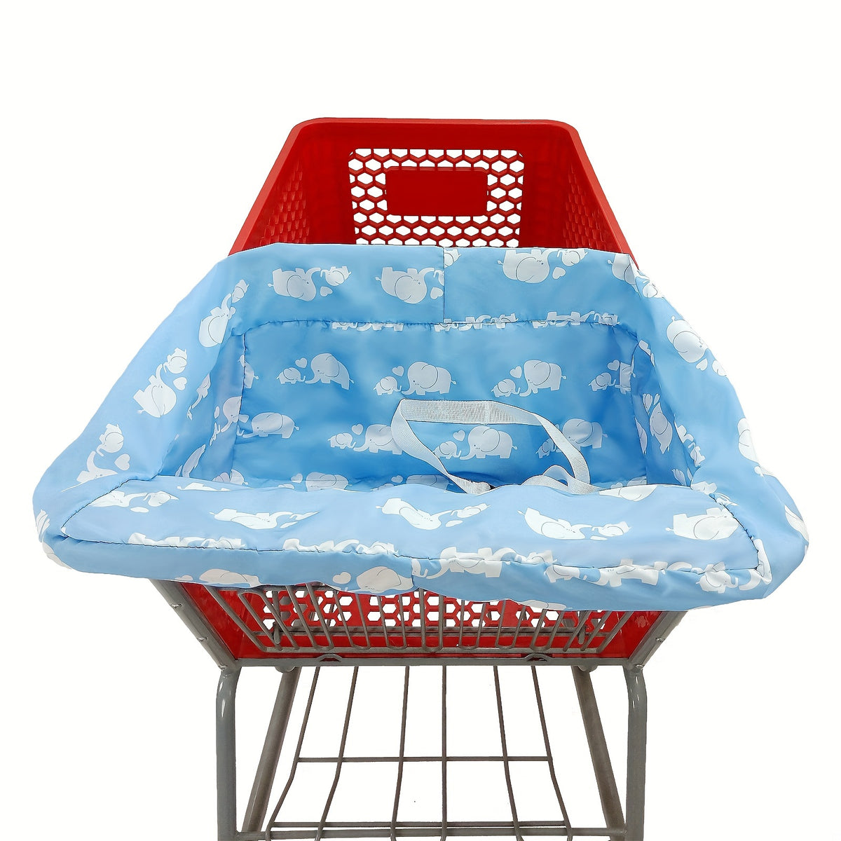 Shopping Cart Cover for Baby with High Chair Cushion, Soft Fold-Away Seat Protector with Adjustable Straps, Phone Pocket and Toy Loops