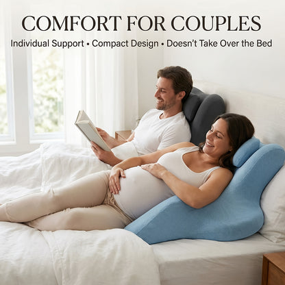 Memory Foam Maternity Body Pillow for Full-Body Lounging, Compressible Pregnancy Support Cushion for Bed or Sofa, Portable Gift for Expecting Moms