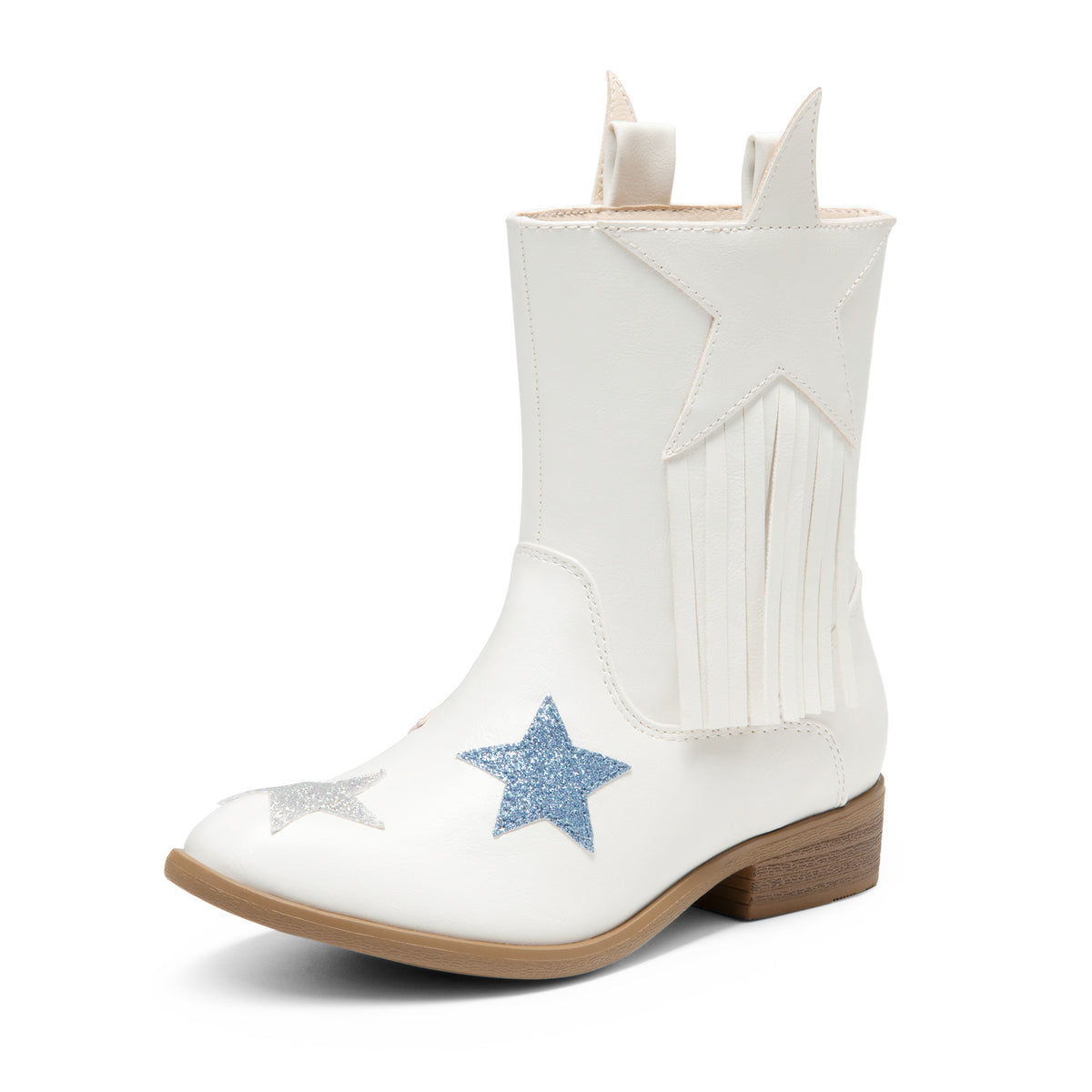 Girls Tassel Cowgirl Boots by DREAM PAIRS, Western Mid-Calf Cowboy Style for Toddler, Little Kid and Big Kid Sizes, Golden, Camel or White Color Options