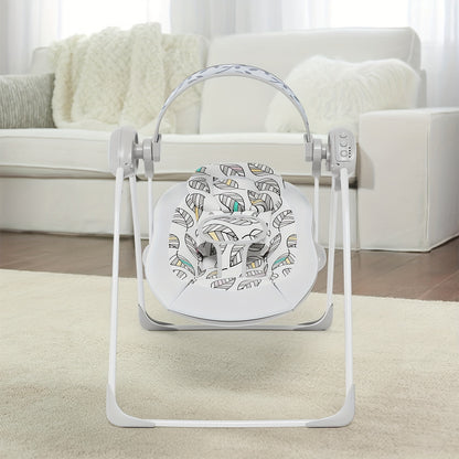 Portable Infant Swing with Timing Function, Green Grey or Pink Baby Activity Seat for Supervised Awake Use, Listed 0–6 Months and 6–20 lbs