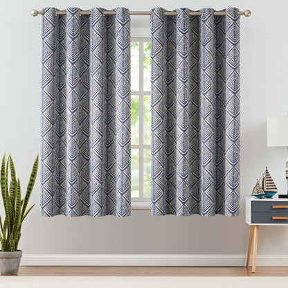 Washable Nursery Blackout Curtains, 2 Polyester Grommet-Top Panels with Thermal Lining in Blue or Matcha Green, Multiple Window Sizes