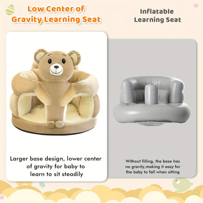 Baby Sofa Support Seat for Sitting Up, Plush Sit Me Up Floor Chair for Infants 0-12 Months, Padded Baby Seat for Posture and Muscle Development, Cozy Infant Lounger Chair