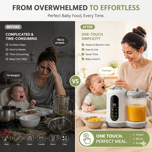 Baby Food Maker 4-in-1 Steamer, Blender & Processor with One-Button Puree, Auto-Cooking and Self-Cleaning for Homemade Weaning Meals