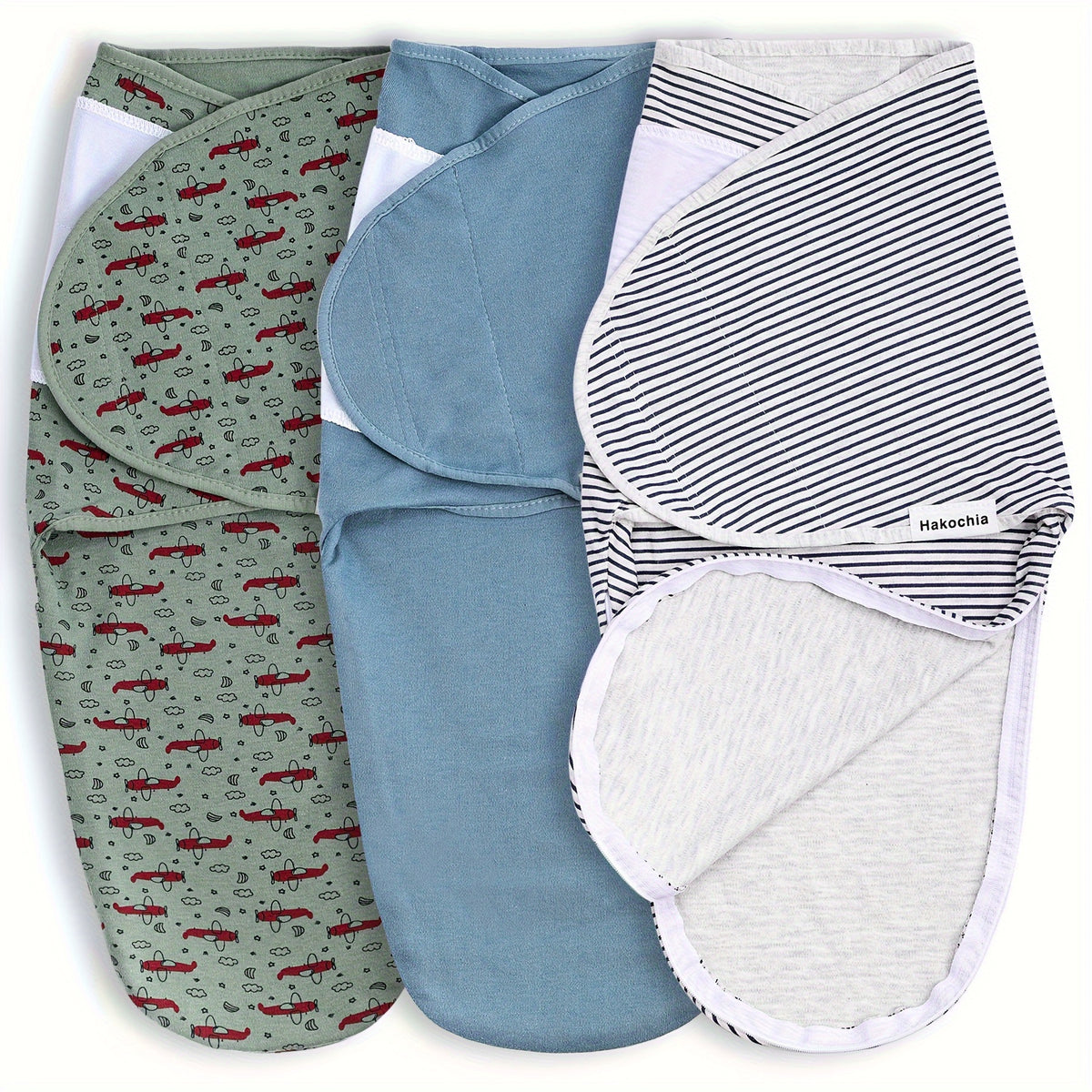 Zip-Up Baby Swaddle Blankets 3-Pack, Easy-Change Zipper Swaddles for Baby Boys, Soft All-Season Infant Wraps, Convenient Diaper Change Design, Great Baby Shower Gift Set