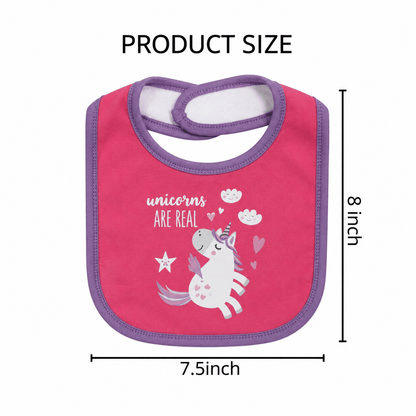 Double-Layer Cotton Baby Bibs 5-Pack with Cartoon Designs, Absorbent Adjustable Feeding Bib Set for Boys and Girls Ages 0–3 Years