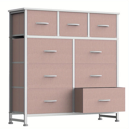 9 Drawer Storage Cabinet for Nursery and Bedroom, Chest of Drawers with Integrated Slide Rails, Multiple Color Options for Everyday Organization