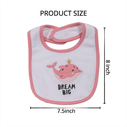 Double-Layer Cotton Baby Bibs 5-Pack with Cartoon Designs, Absorbent Adjustable Feeding Bib Set for Boys and Girls Ages 0–3 Years