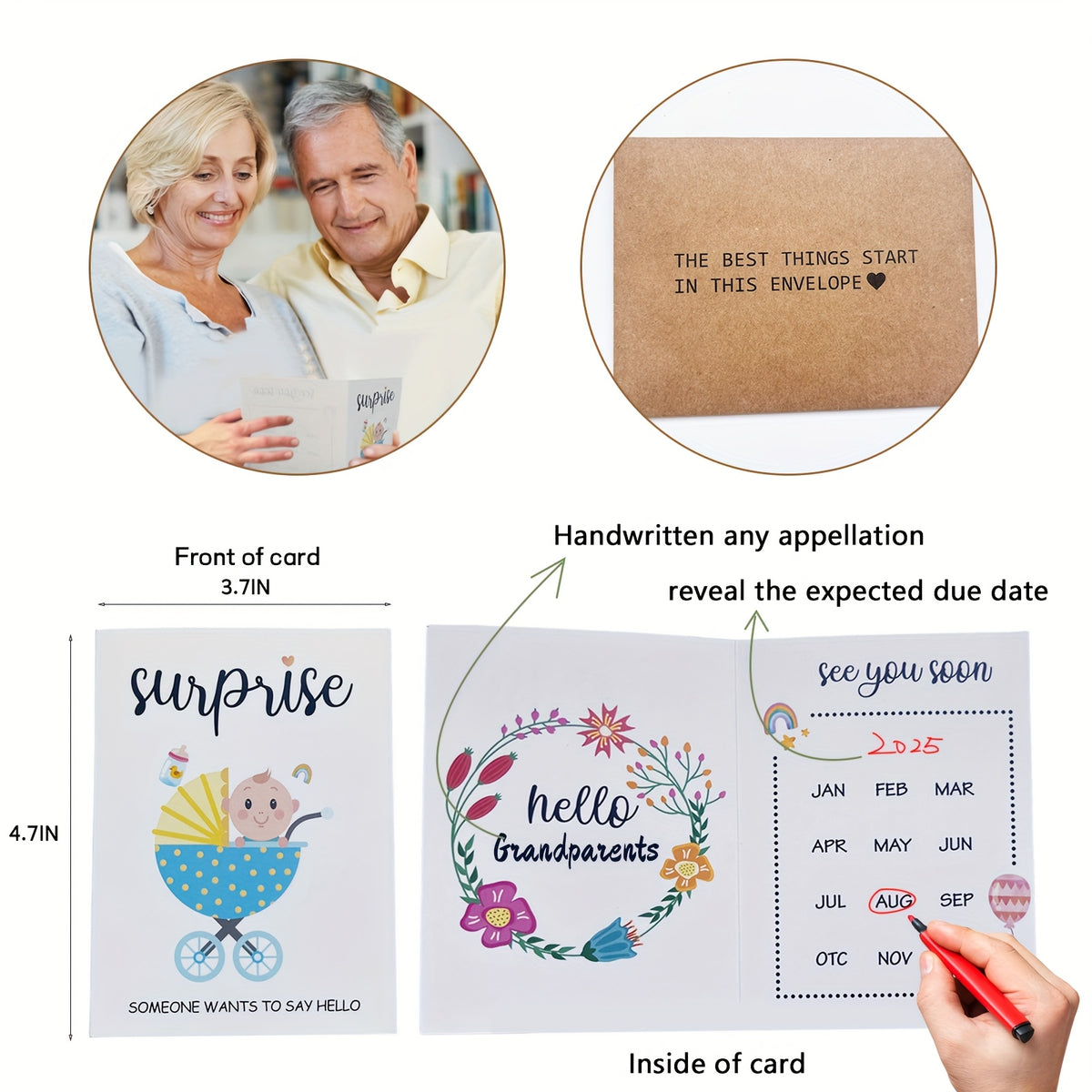 Baby Bodysuit Pregnancy Announcement Set for Husband, 3-Piece Gender-Neutral Outfit Reveal Gift with Message Cards for Dad-to-Be Surprise and Baby Shower Photos