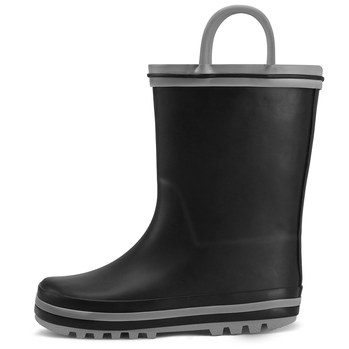 Pull-Handle Kids Rain Boots in PVC, Rainbow Unicorn and Other Color Options with Cartoon Details and Anti-Slip Sole for Toddler to Big Kid Rainy-Day Outings