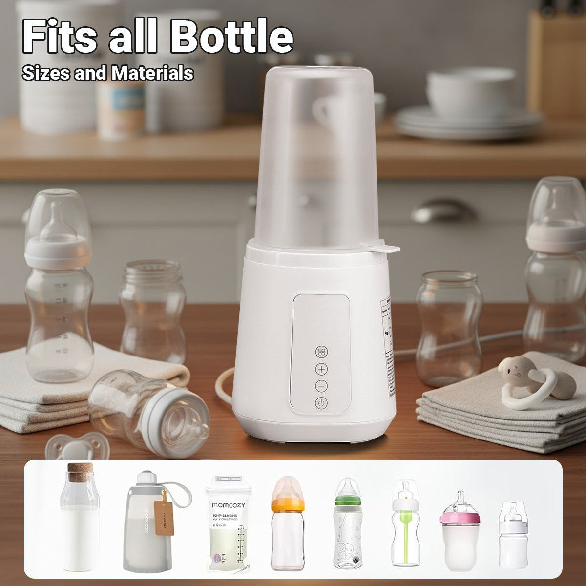 12-in-1 Baby Bottle Warmer with Timer, Fast Milk Heater for Breastmilk and Formula, Keep Warm, Thawing and Baby Food Jar Heating