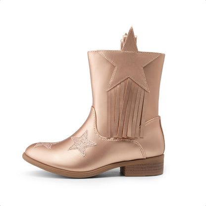 Girls Tassel Cowgirl Boots by DREAM PAIRS, Western Mid-Calf Cowboy Style for Toddler, Little Kid and Big Kid Sizes, Golden, Camel or White Color Options